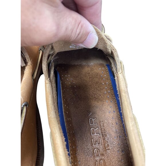 Sperry Mens Tan Leather Boat loafers Shoes Size 7.5M SKU 9252 - Picture 8 of 16